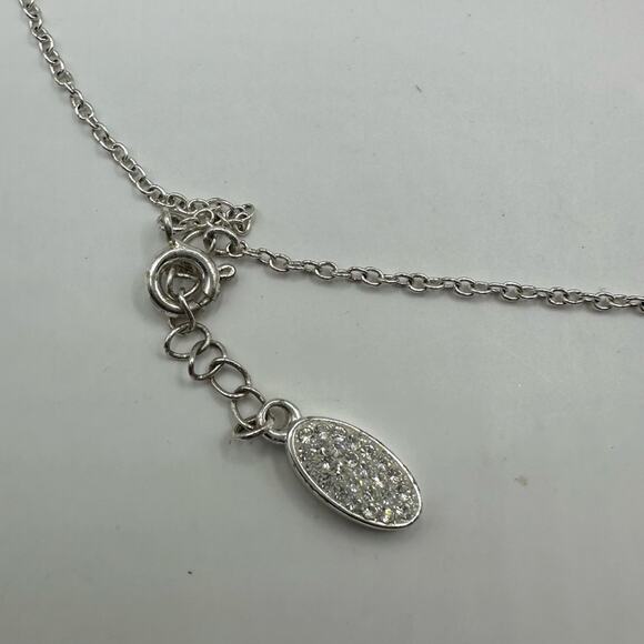 G & G BLESSED Crystal Rhinestone Chain Necklace Silvertone Inspirational Jewelry - Picture 5 of 8